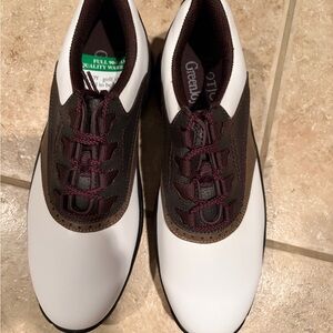 FootJoy Men's White and Brown Golf Shoes